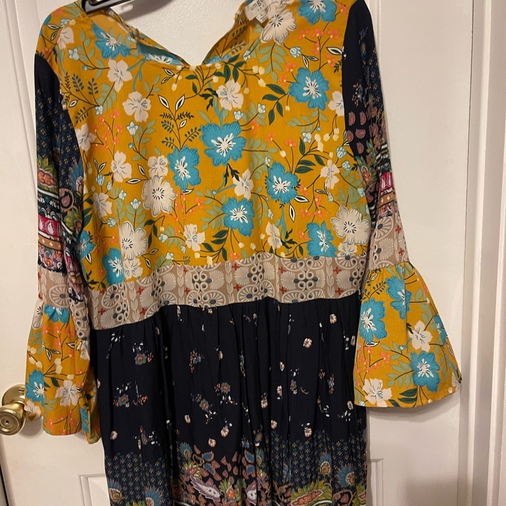 Umgee Yellow Floral Dress